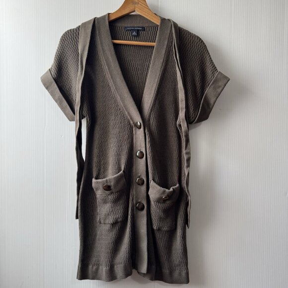 Banana Republic Olive Green Sz S Belted Button Front Cardigan Sweater Women’s - Picture 7 of 14